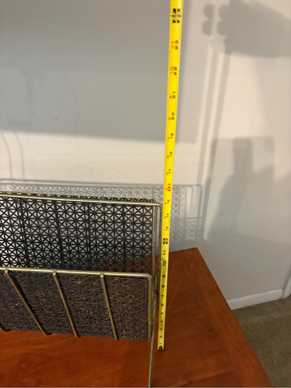 Vintage MCM Atomic Metal Mesh Magazine Rack Record Holder - Picture 6 of 9